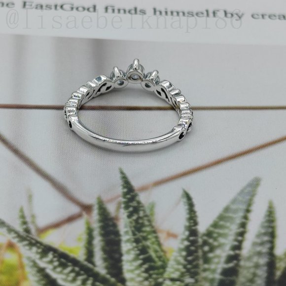 Pandora Silver Ring with Clear Stones - Picture 7 of 8